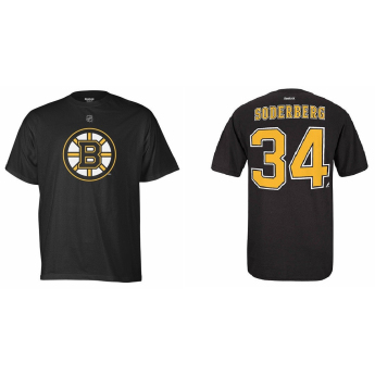 Boston Bruins férfi póló #34 Carl Söderberg black