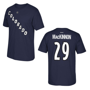 Colorado Avalanche férfi póló #29 Nathan MacKinnon blue