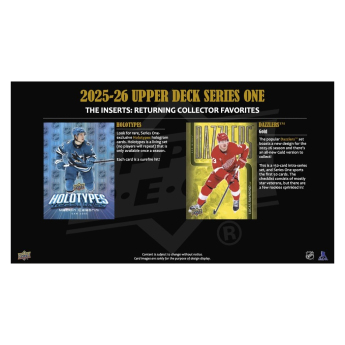 NHL dobozok NHL hokikártyák 2025-26 Upper Deck Series 1 Blaster Box
