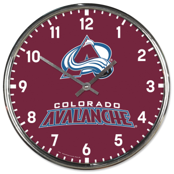 Hodiny Colorado Avalanche NHL Chrome Clock