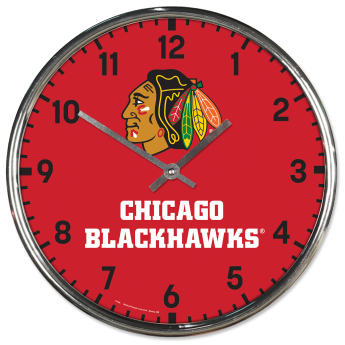Hodiny Chicago Blackhawks NHL Chrome Clock