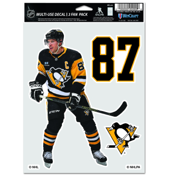 Pittsburgh Penguins matricák Sidney Crosby Multi Use 3 Fan Pack Decal