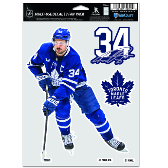 Toronto Maple Leafs matricák Auston Matthews Multi Use 3 Fan Pack Decal