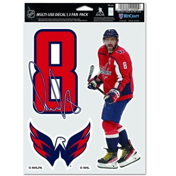 Washington Capitals matricák Alex Ovechkin Multi Use 3 Fan Pack Decal