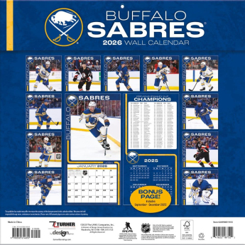 Buffalo Sabres naptár 2026 Wall