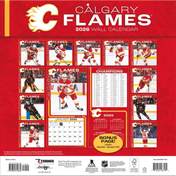 Calgary Flames naptár 2026 Wall