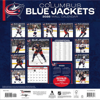 Columbus Blue Jackets naptár 2026 Wall
