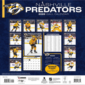 Nashville Predators naptár 2026 Wall