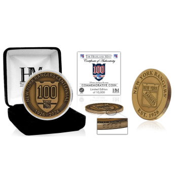 New York Rangers gyűjtői érmék 100th Anniversary Antique Bronze Coin