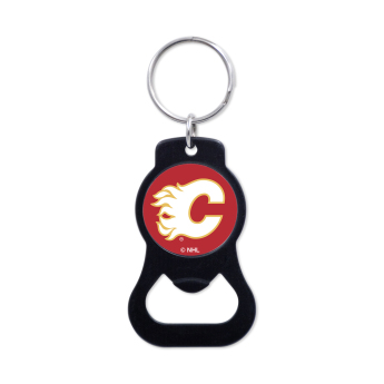 Calgary Flames kulcstartó üveg nyitóval Black Ring