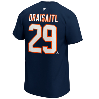 Edmonton Oilers férfi póló Leon Draisaitl Iconic Name & Number Graphic navy
