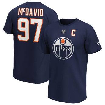 Edmonton Oilers férfi póló Connor McDavid Iconic Name & Number Graphic navy
