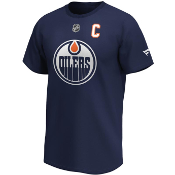 Edmonton Oilers férfi póló Connor McDavid Iconic Name & Number Graphic navy
