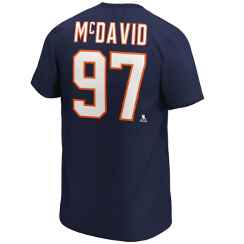 Edmonton Oilers férfi póló Connor McDavid Iconic Name & Number Graphic navy