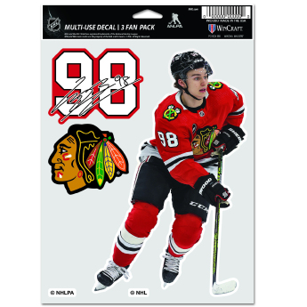 Chicago Blackhawks matricák Connor Bedard Multi Use 3 Fan Pack Decal