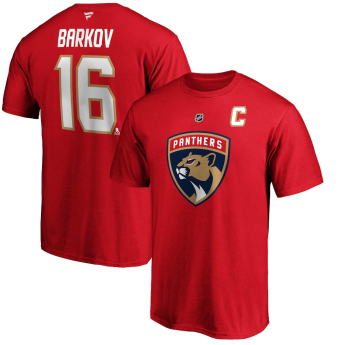 Florida Panthers férfi póló Aleksander Barkov #16 Stack Logo Name & Number red