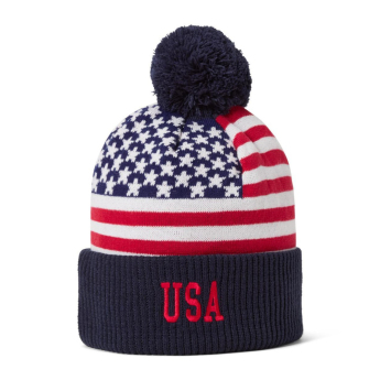 Jégkorong képviselet téli sapka USA Pom Flag