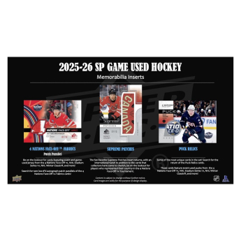 NHL dobozok NHL hokikártyák 2025-26 Upper Deck SP Game Used Hobby Box
