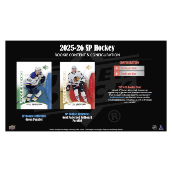 NHL dobozok NHL hokikártyák 2025-26 Upper Deck SP Hockey Blaster Box