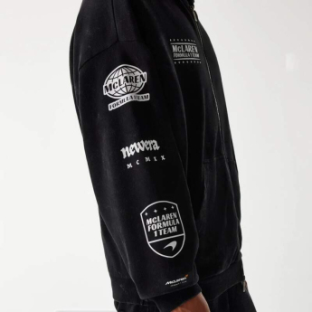 Mclaren Honda férfi kapucnis pulóver zip GRPHC washed black F1 Team 2026