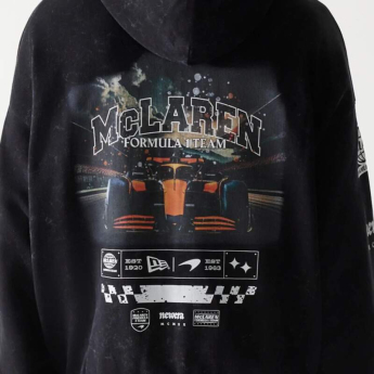 Mclaren Honda férfi kapucnis pulóver zip GRPHC washed black F1 Team 2026