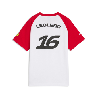 Ferrari gyerek póló Charles Leclerc #16 Graphic white F1 Team 2026