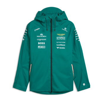 Aston Martin férfi kapucnis kabát Rain green official Teamline Replica F1 Team 2026