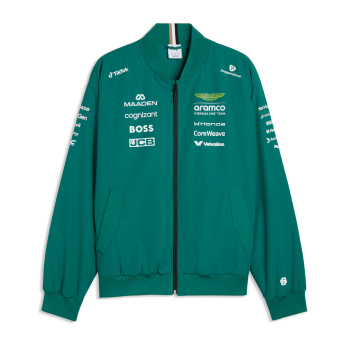 Aston Martin férfi kabát Bomber green official Teamline Replica F1 Team 2026