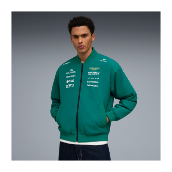 Aston Martin férfi kabát Bomber green official Teamline Replica F1 Team 2026