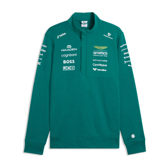 Aston Martin férfi pulóver Half Zip green official Teamline Replica F1 Team 2026