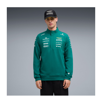 Aston Martin férfi pulóver Half Zip green official Teamline Replica F1 Team 2026