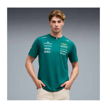 Aston Martin férfi póló Lance Stroll #18 green official Teamline Replica F1 Team 2026