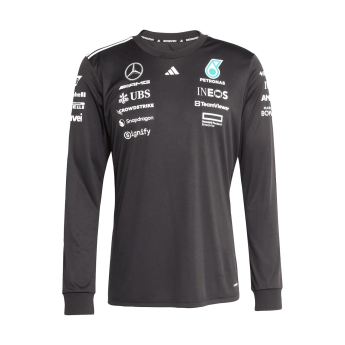 Mercedes AMG Petronas férfi hosszú ujjú póló black official Teamline Replica F1 Team 2025