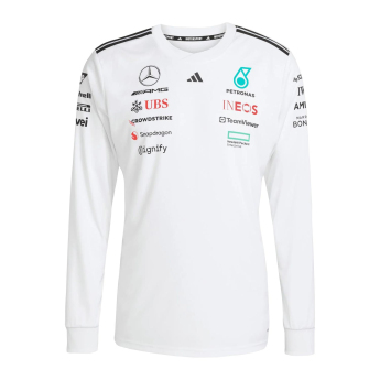 Mercedes AMG Petronas férfi hosszú ujjú póló white official Teamline Replica F1 Team 2025