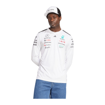 Mercedes AMG Petronas férfi hosszú ujjú póló white official Teamline Replica F1 Team 2025