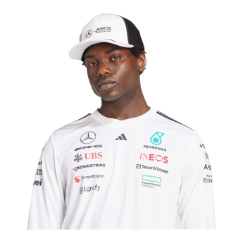Mercedes AMG Petronas férfi hosszú ujjú póló white official Teamline Replica F1 Team 2025