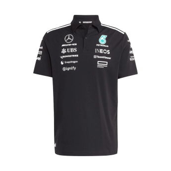 Mercedes AMG Petronas pólóing black official Teamline Replica F1 Team 2025