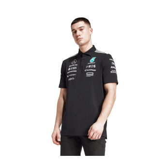 Mercedes AMG Petronas pólóing black official Teamline Replica F1 Team 2025
