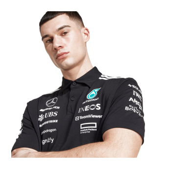 Mercedes AMG Petronas pólóing black official Teamline Replica F1 Team 2025
