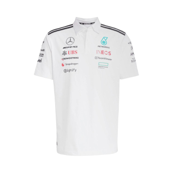 Mercedes AMG Petronas pólóing white official Teamline Replica F1 Team 2025