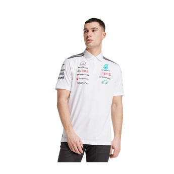 Mercedes AMG Petronas pólóing white official Teamline Replica F1 Team 2025
