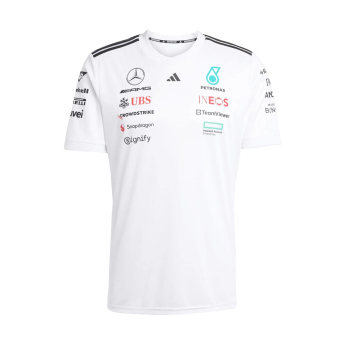Mercedes AMG Petronas férfi póló white official Teamline Replica F1 Team 2025