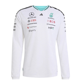 Mercedes AMG Petronas férfi hosszú ujjú póló white official Teamline Replica F1 Team 2026