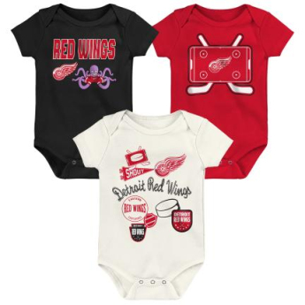 Detroit Red Wings rugdalózó Littlest Player 3Pk Creeper Se