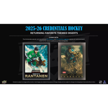 NHL dobozok NHL hokikártyák 2025-26 Upper Deck Credentials Hobby Box