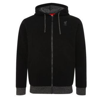 FC Liverpool férfi kapucnis pulóver zip thru black
