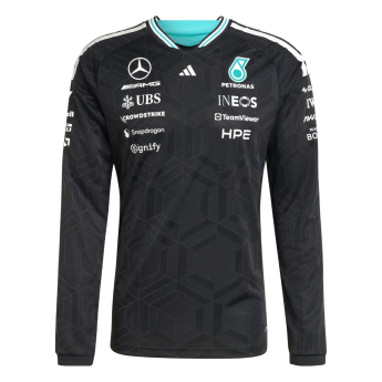 Mercedes AMG Petronas férfi hosszú ujjú póló black official Teamline Replica F1 Team 2026