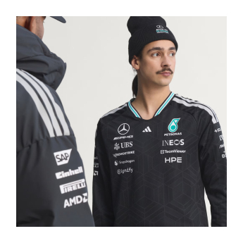 Mercedes AMG Petronas férfi hosszú ujjú póló black official Teamline Replica F1 Team 2026