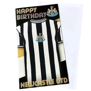 Newcastle United születésnapi köszöntő Retro Shirt Birthday Card