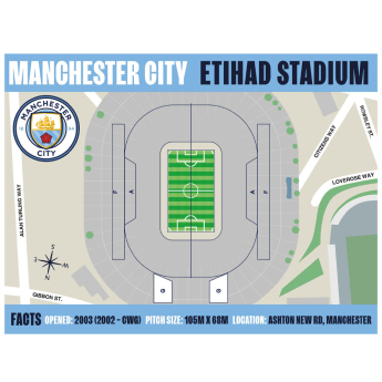 Manchester City születésnapi köszöntő Pop-Up Birthday Card